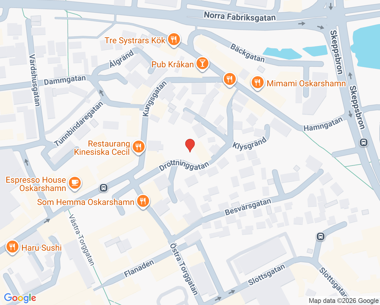 Karta till Tandläkarhuset Oskarshamn Marcus Karlsson, Oskarshamn