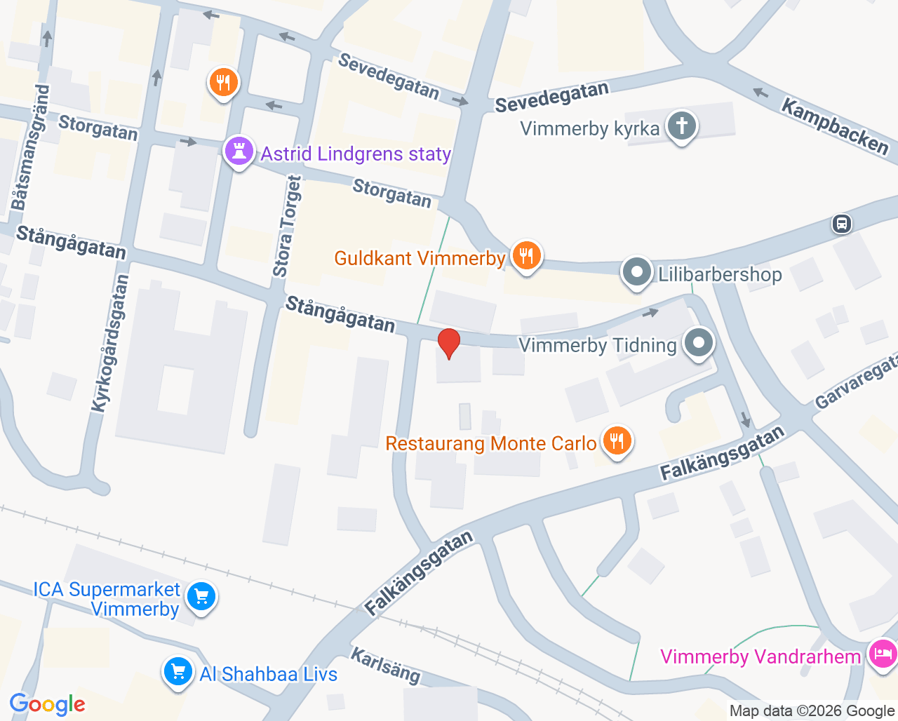 Karta till Tandläkarhuset Vimmerby