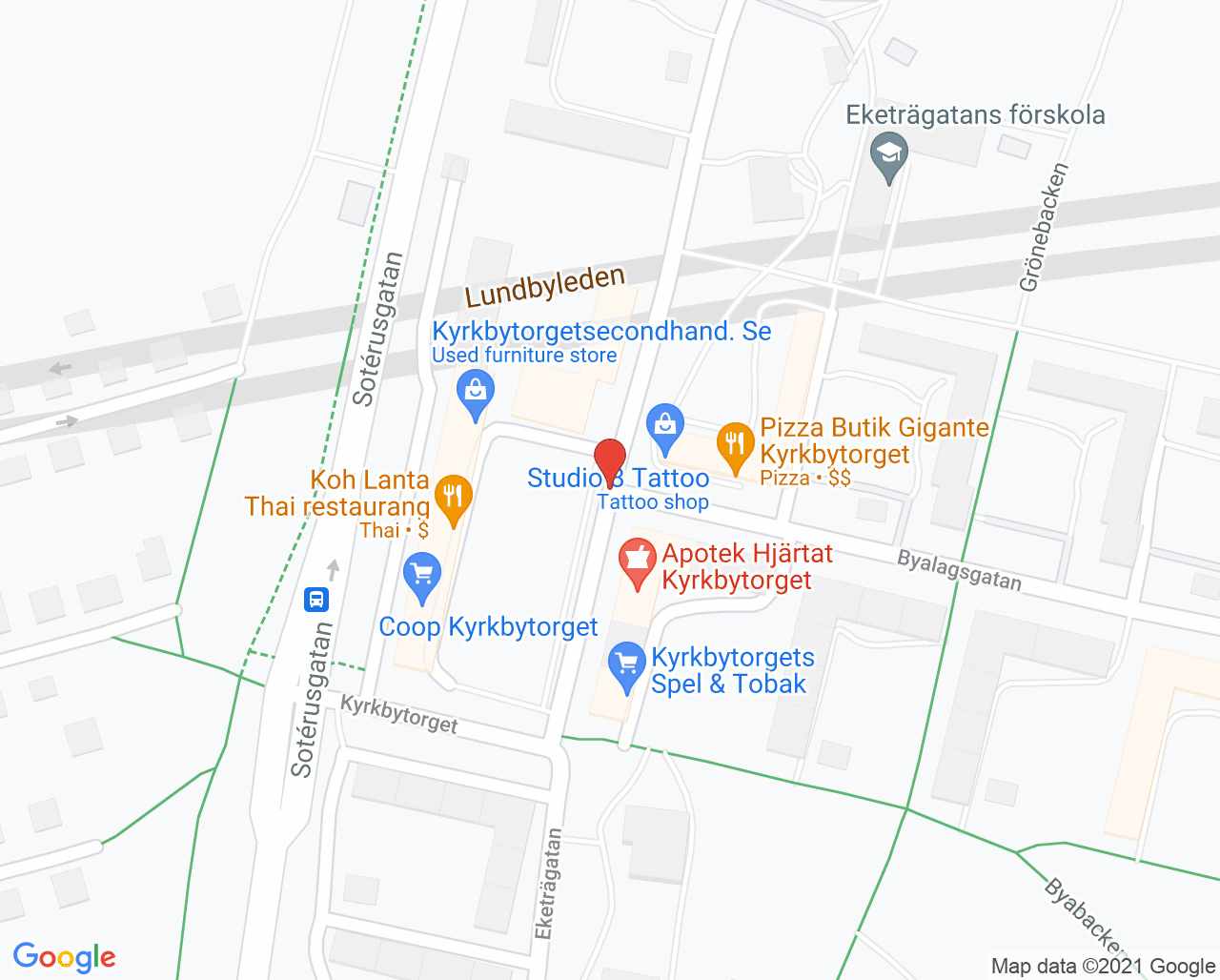 Karta till Primärtandvården Kyrbytorget