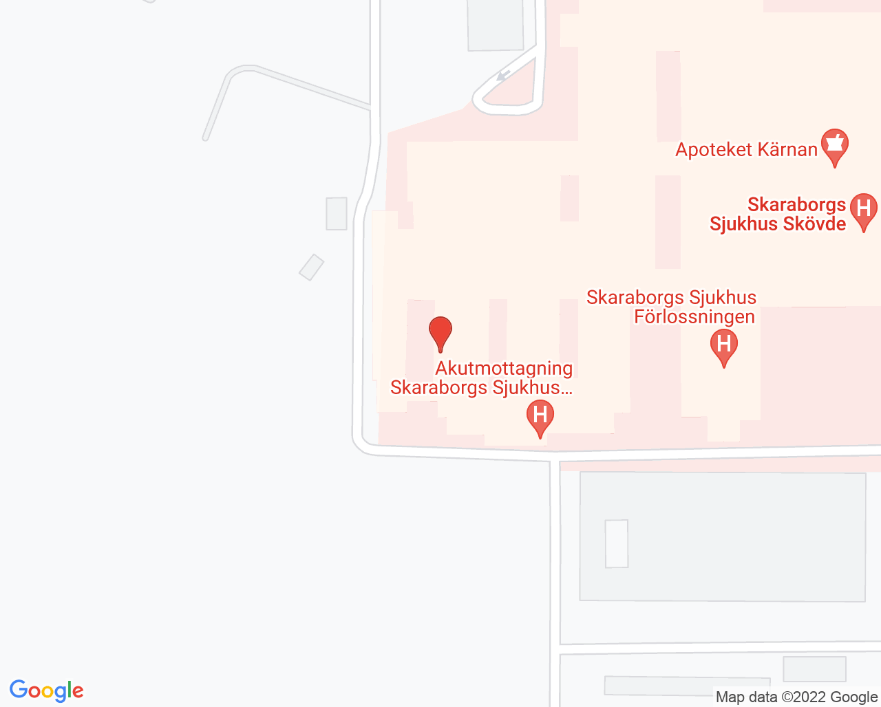 Karta till Psykiatri akutvårdsavdelning, Skövde