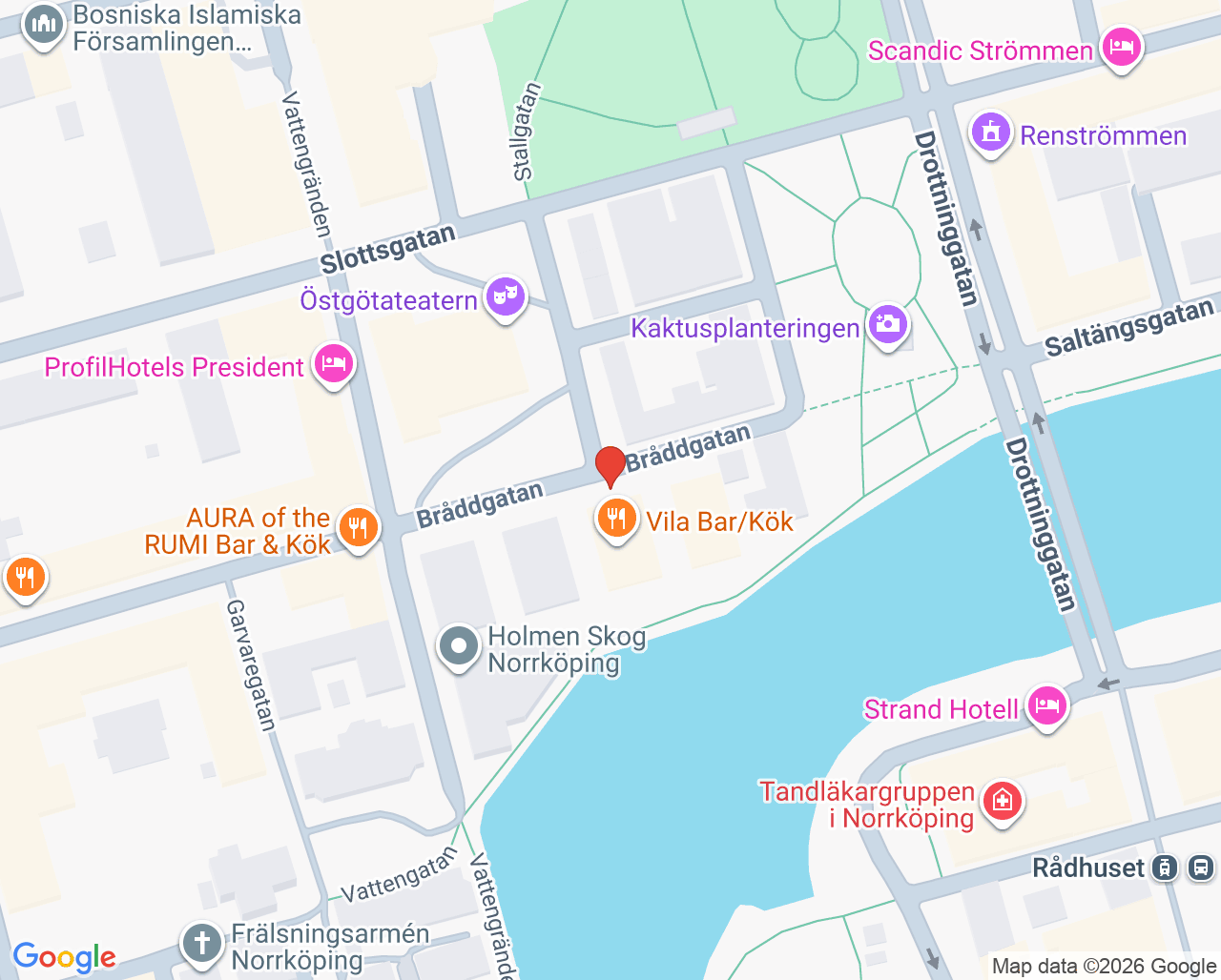 Karta till Samtalsmottagningen Norrköping, Psykiatripartners Samtalsbehandling