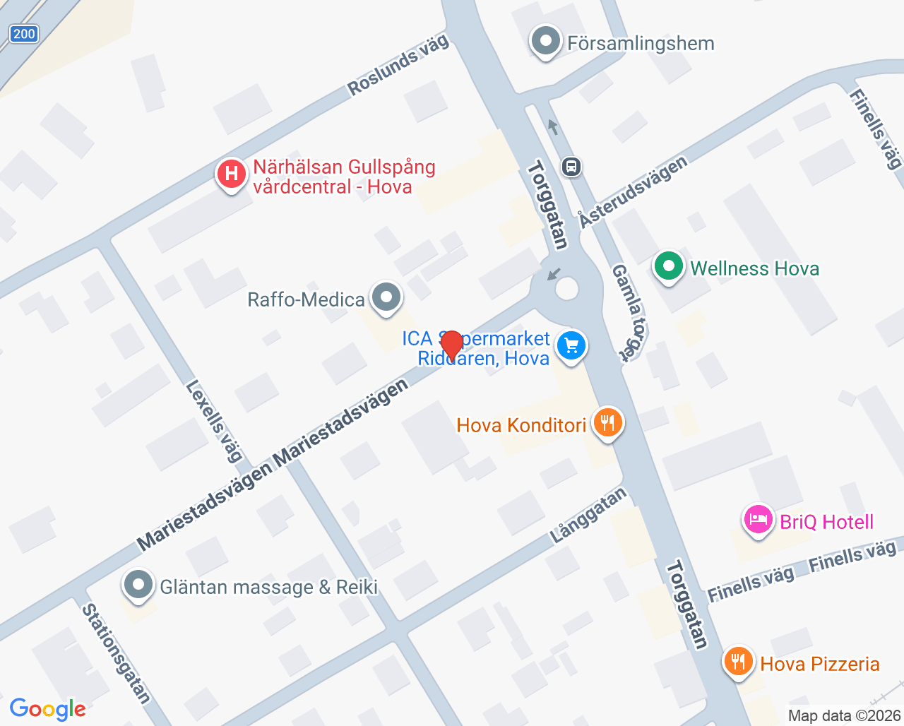Karta till filial Hova Skagerns Vård och Hälsoenhet, Gullspång