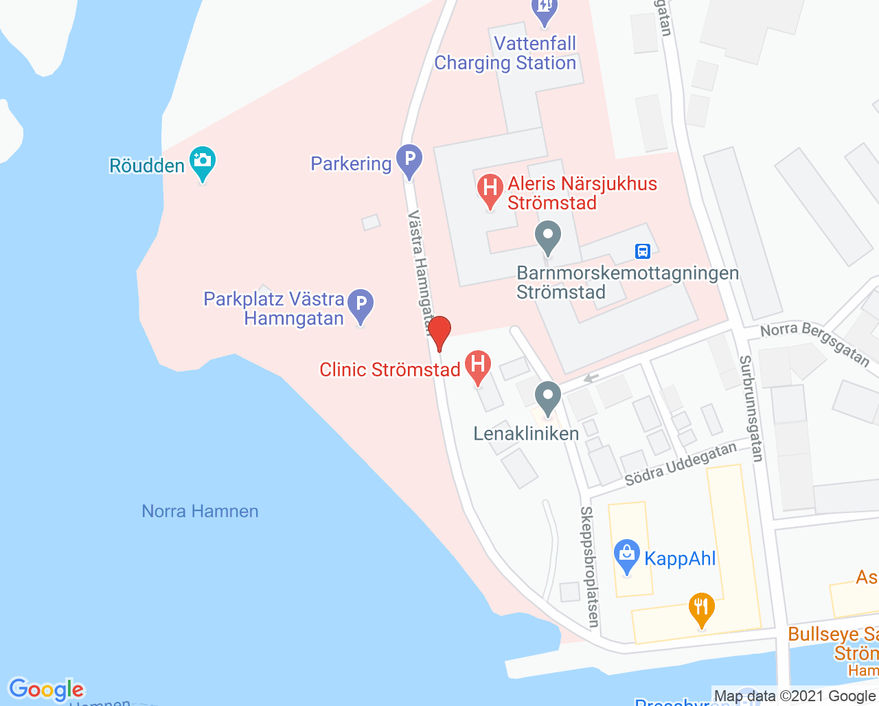 Karta till Psykiatrimottagning Strömstad, Strömstad