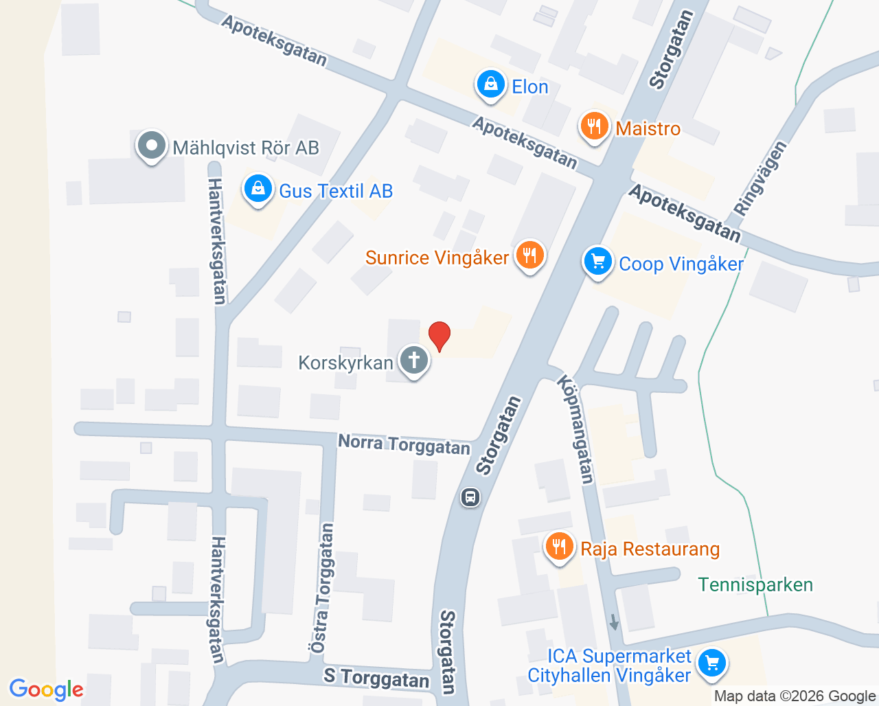 Karta till Kurators- o beteendevetarteamet Vårdcentralen Doktor.se Vingåker, Vingåker