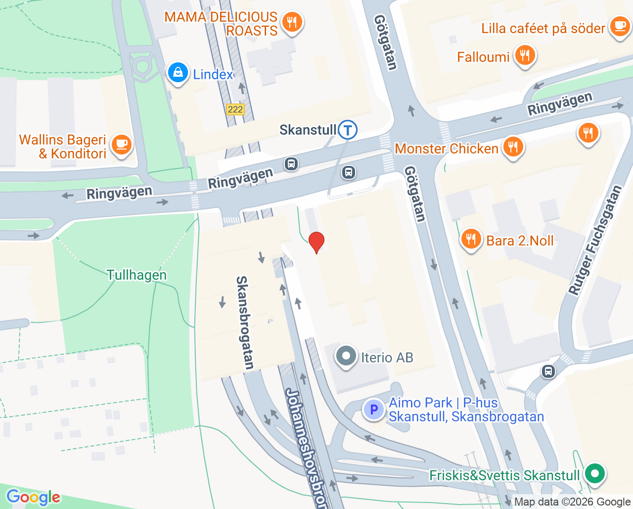 Karta till Blodcentralen Skanstull, Karolinska Universitetssjukhuset