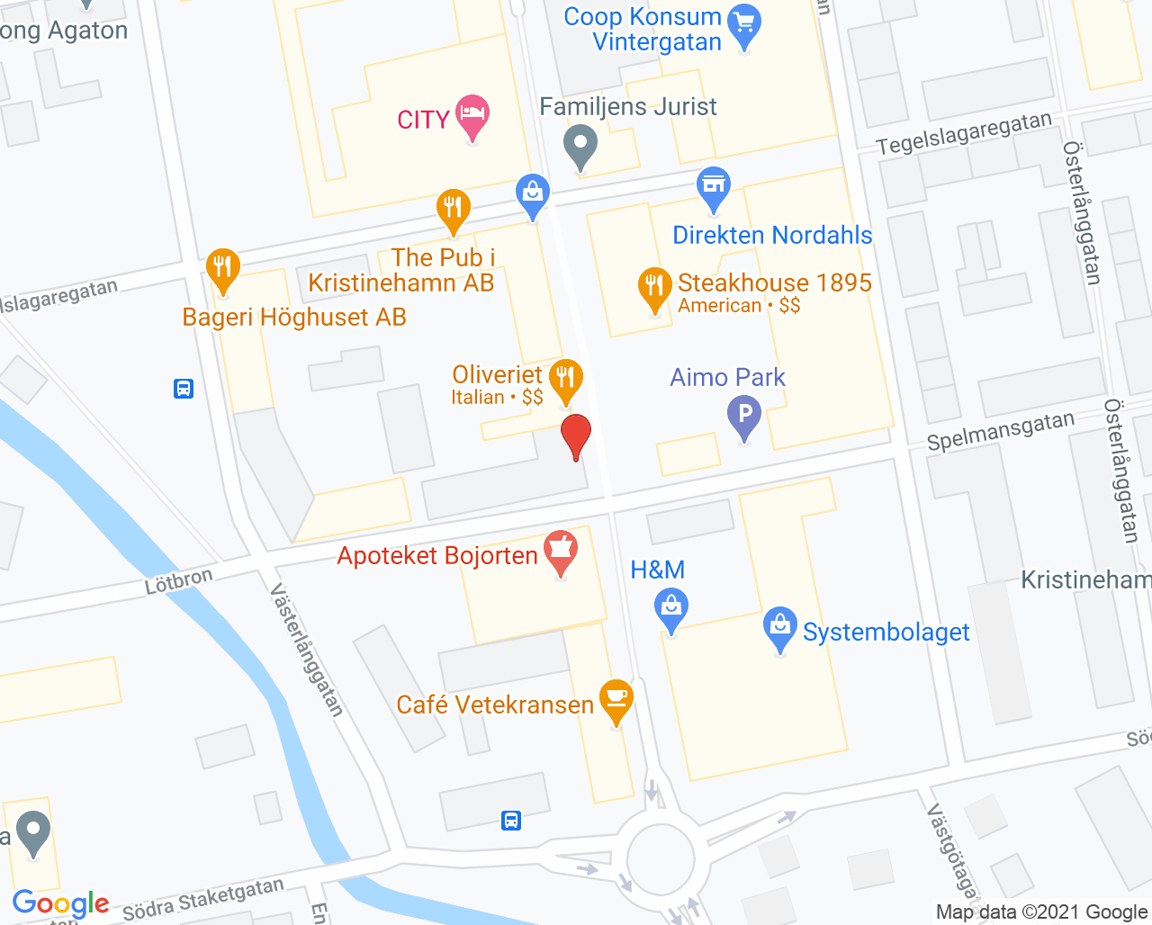 Karta till Synsam Kristinehamn