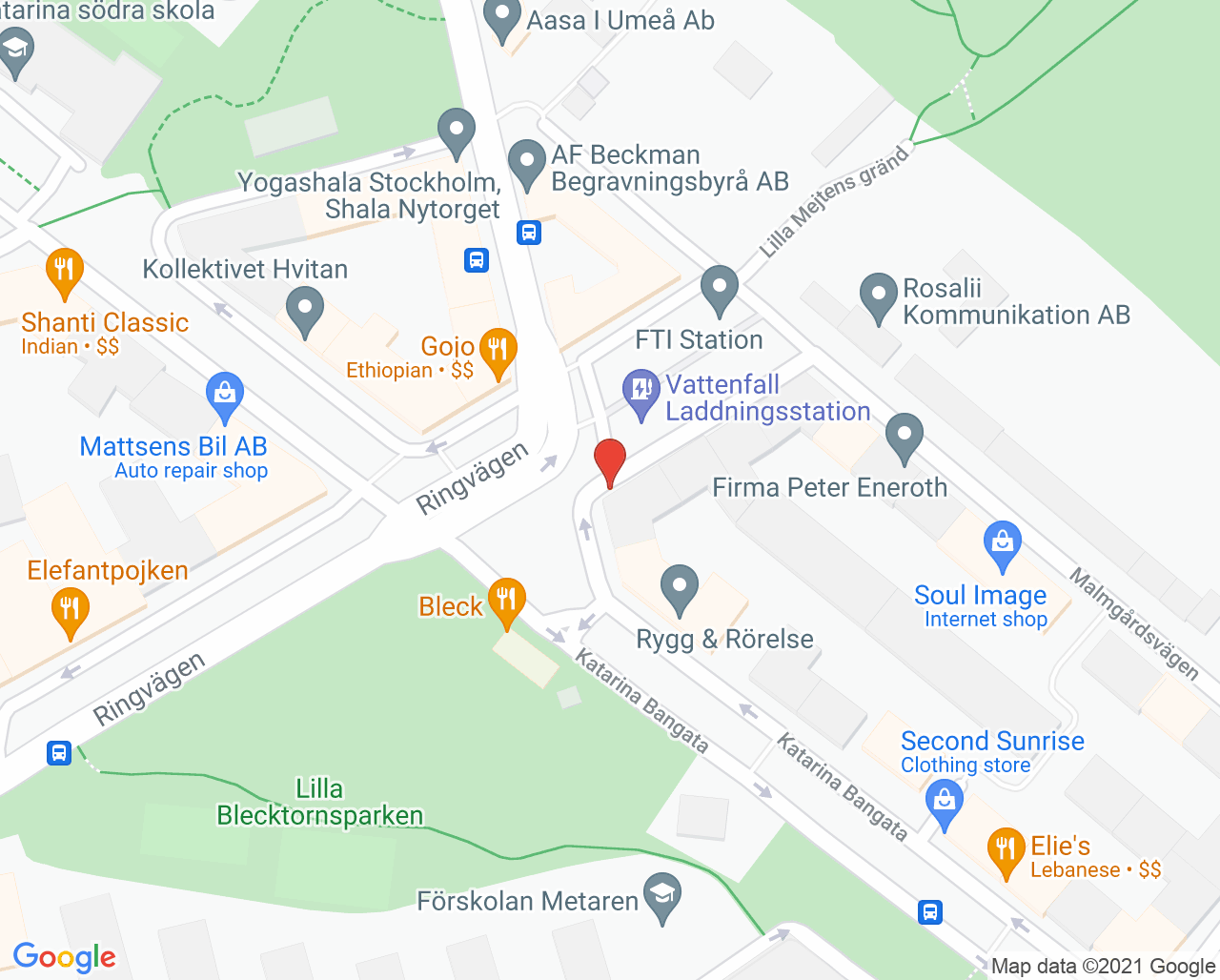Karta till Tandläkare Rikard Forsström, Norrmalm