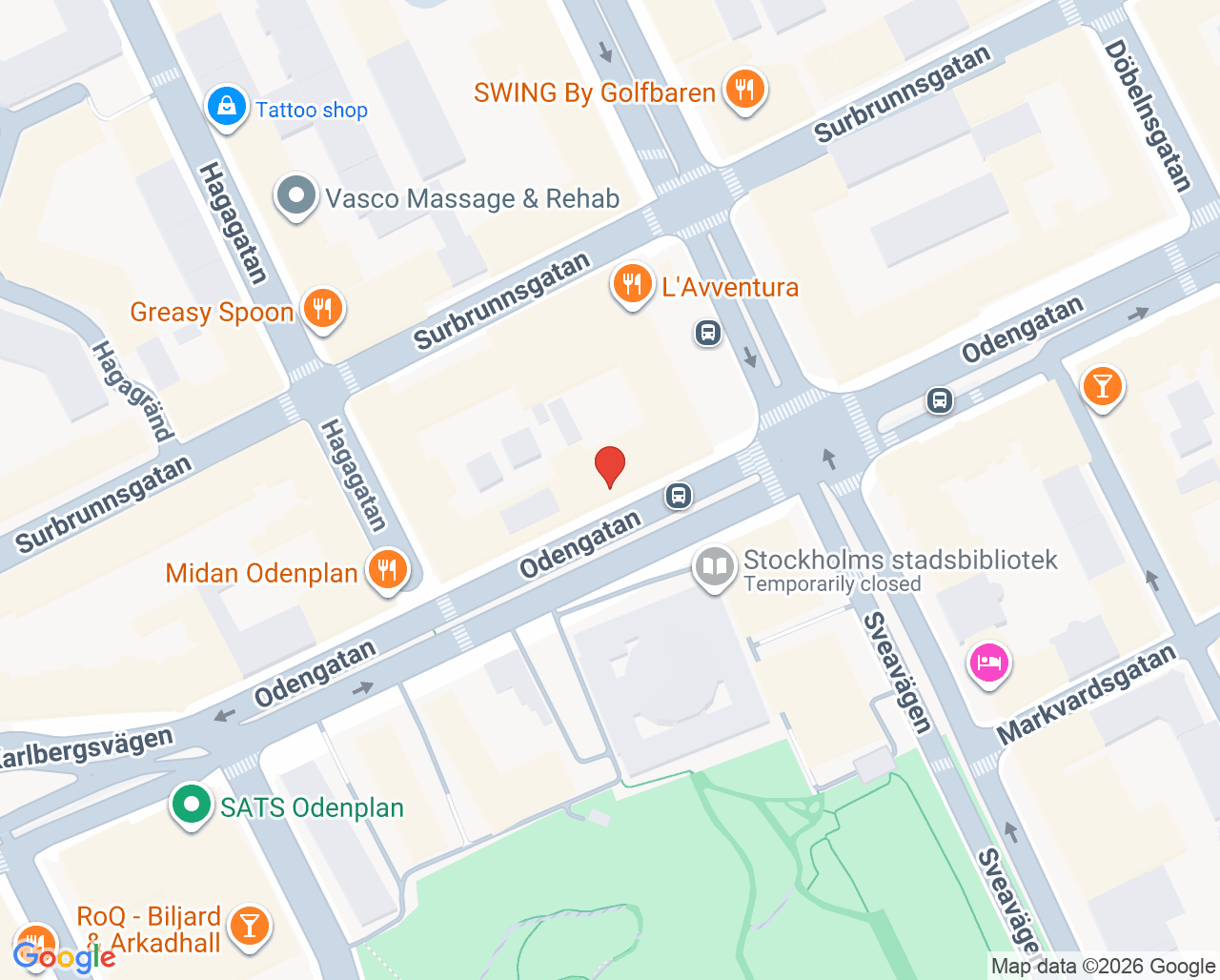 Karta till KJ Tandvård, Norrmalm