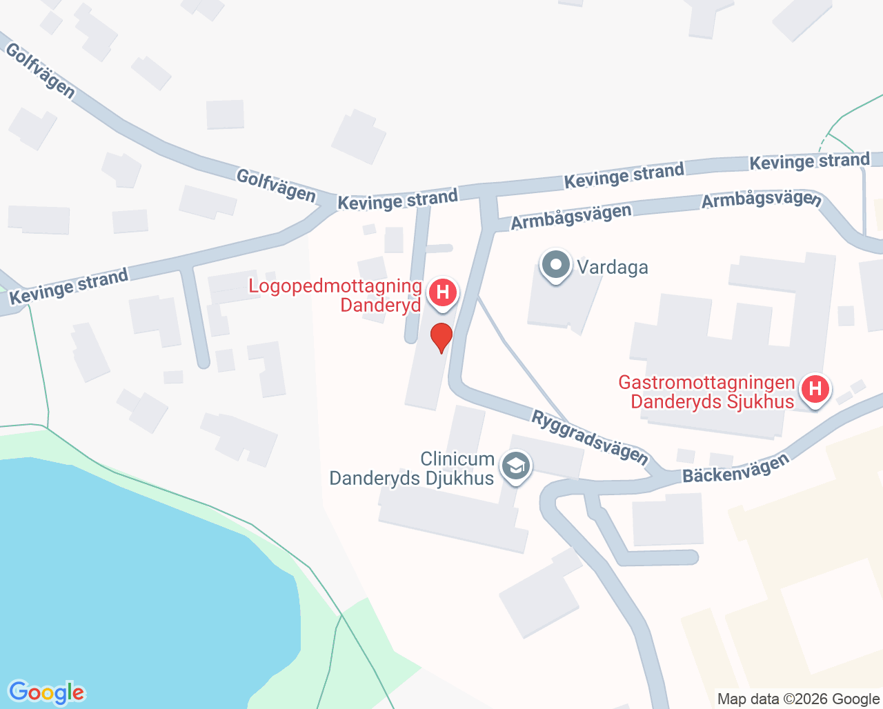 Karta till Dyskalkylimottagning, Danderyds sjukhus