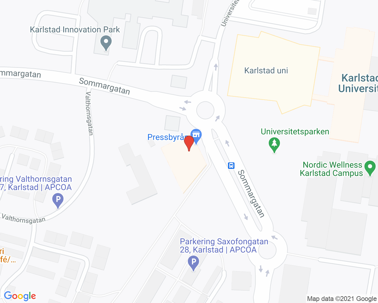 Karta till Barnmorskemottagningen Kronoparken Karlstad