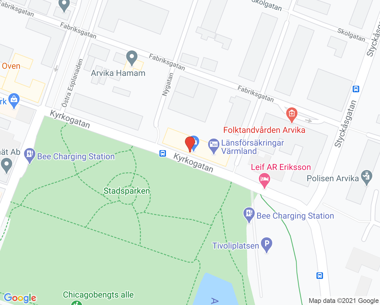 Karta till Fysioterapimottagningen Jösse vårdcentral Arvika