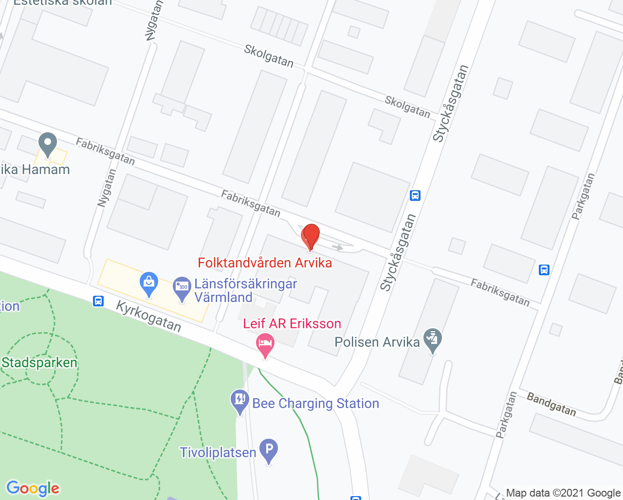 Karta till Provtagning vårdcentralen Verkstaden Arvika