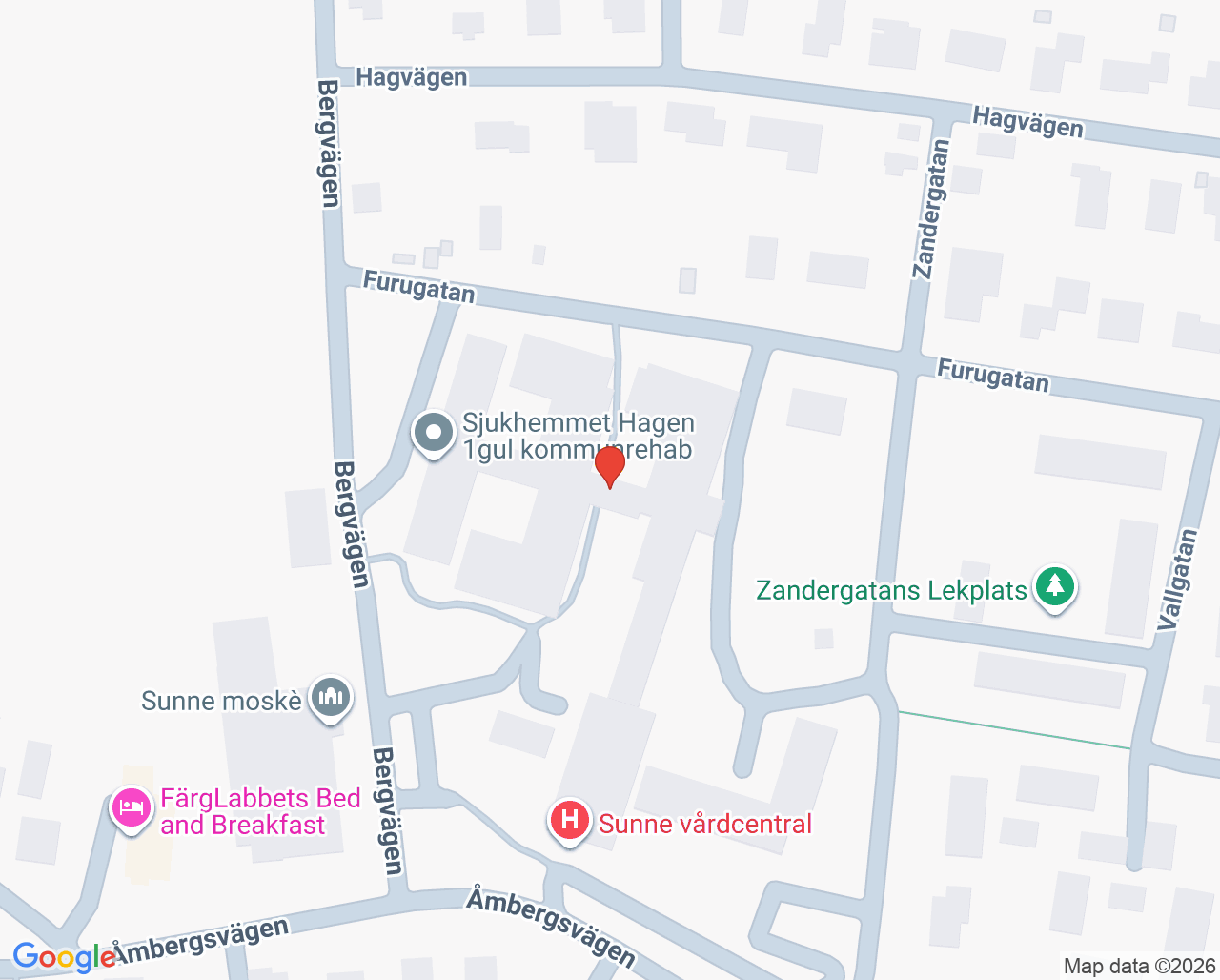 Karta till Fysioterapimottagningen Sunne