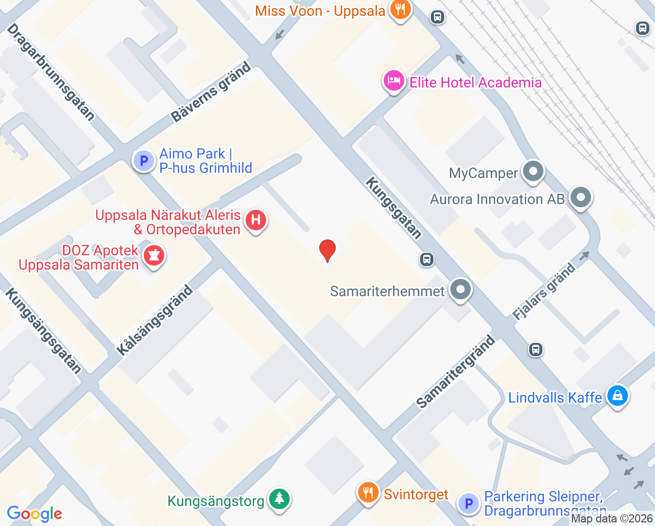 Karta till Sjukgymnast Samariterhemmets vårdcentral, Uppsala