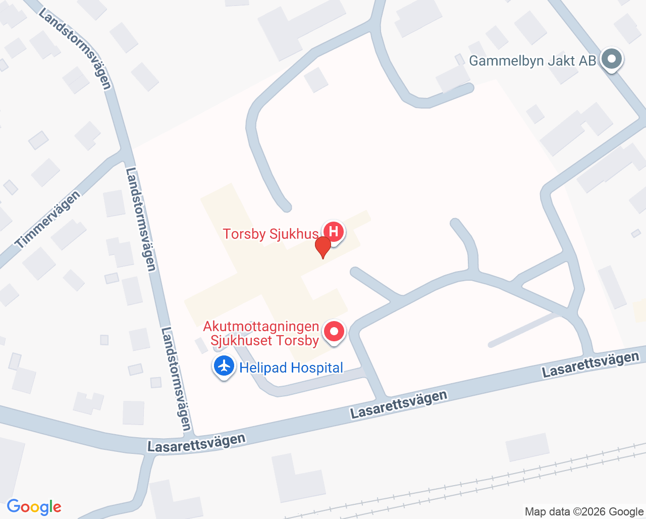 Karta till Sjukhuset Torsby