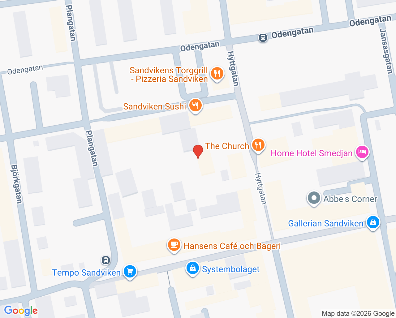 Karta till Knutentandläkarna, Sandviken