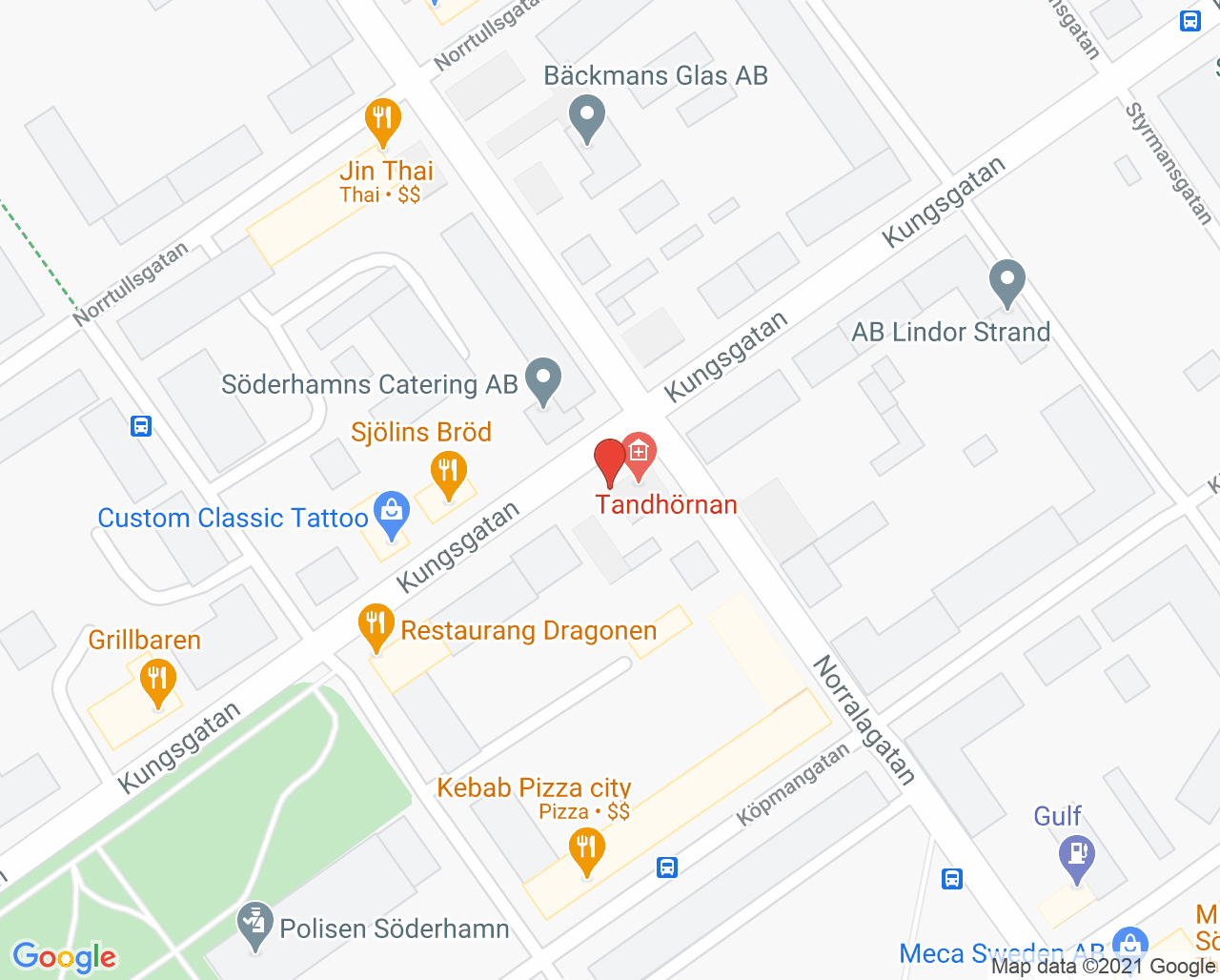 Karta till Tandhörnan Söderhamn Mehrdad Falakeh, Söderhamn