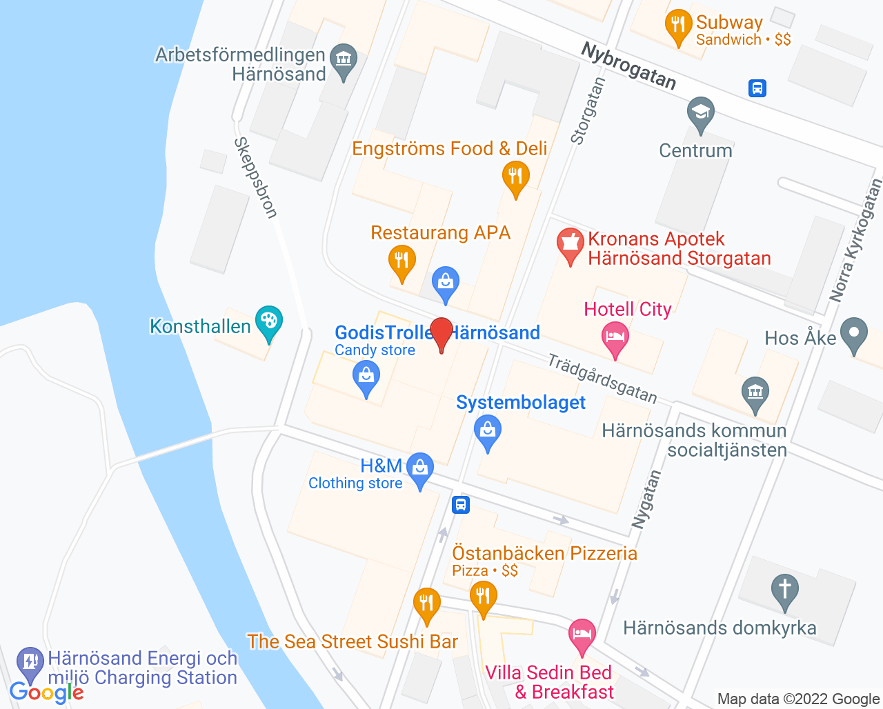 Karta till Synsam Härnosand