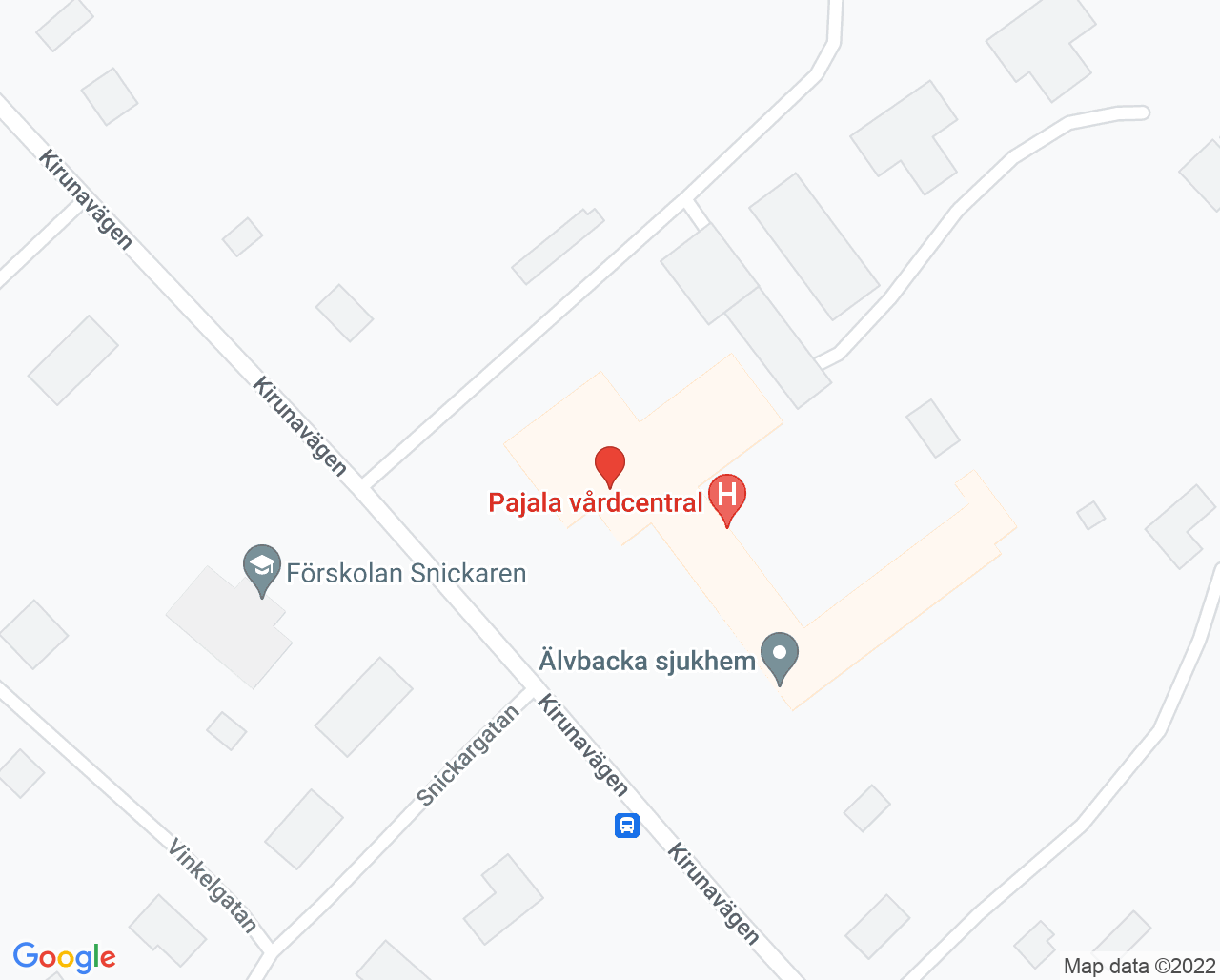 Karta till Cellprovtagning Barnmorskemottagningen Pajala hc