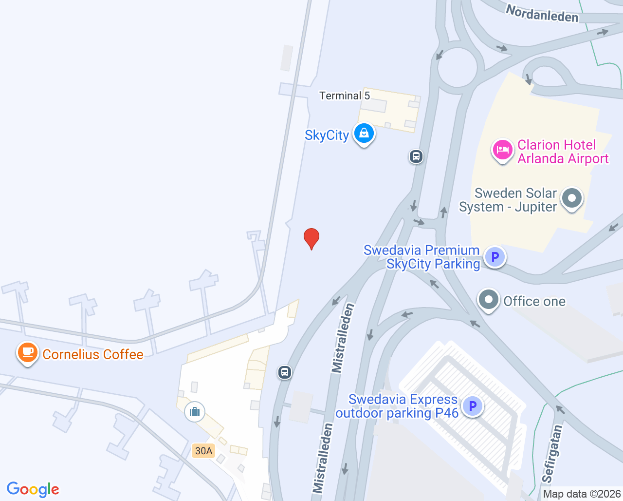Karta till Airport Sky Vårdcentral