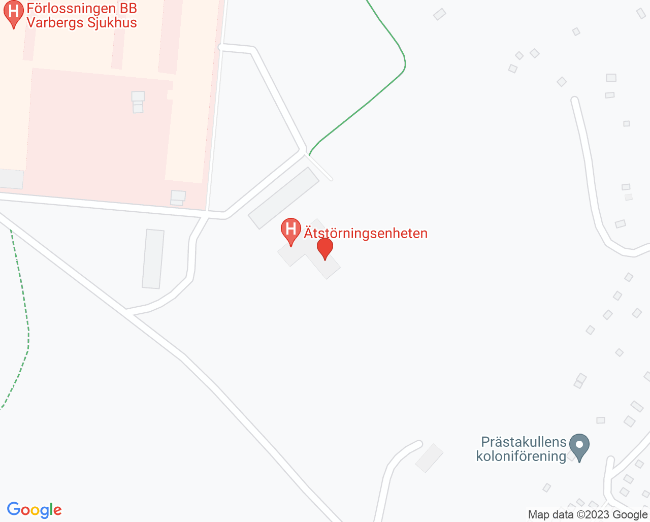 Karta till Ätstörningsmottagningen Varberg