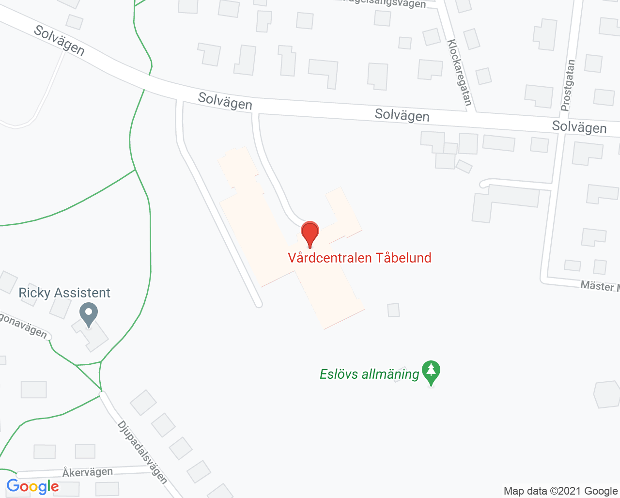 Karta till Barnavårdscentralen Tåbelund