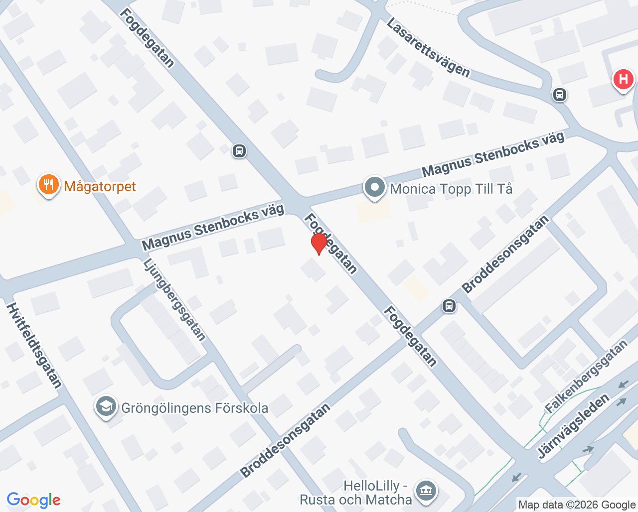 Karta till H.W Dental AB Allmäntandläkare Henrik Wallander, Halmstad