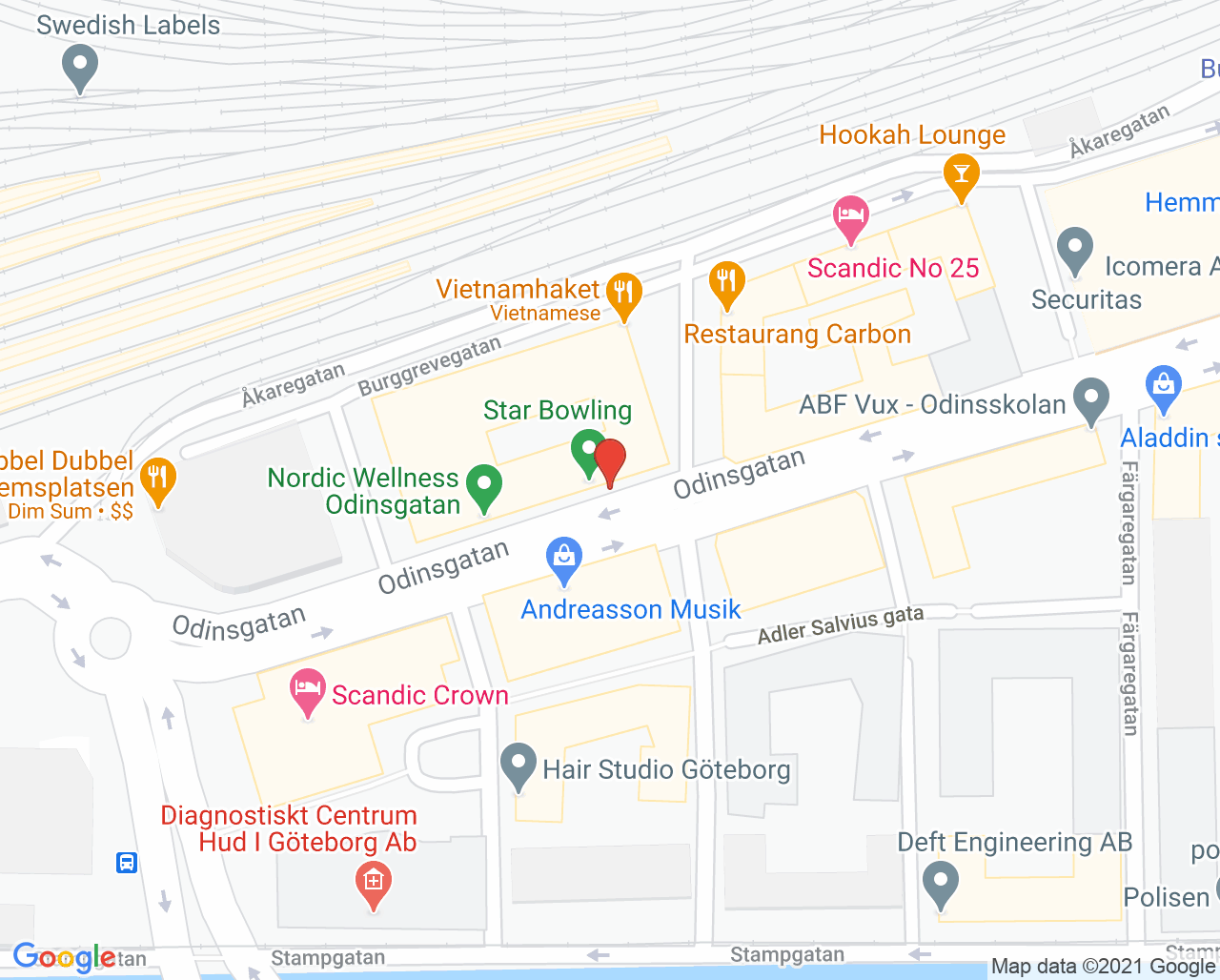 Karta till Welander Medical AB, Göteborg
