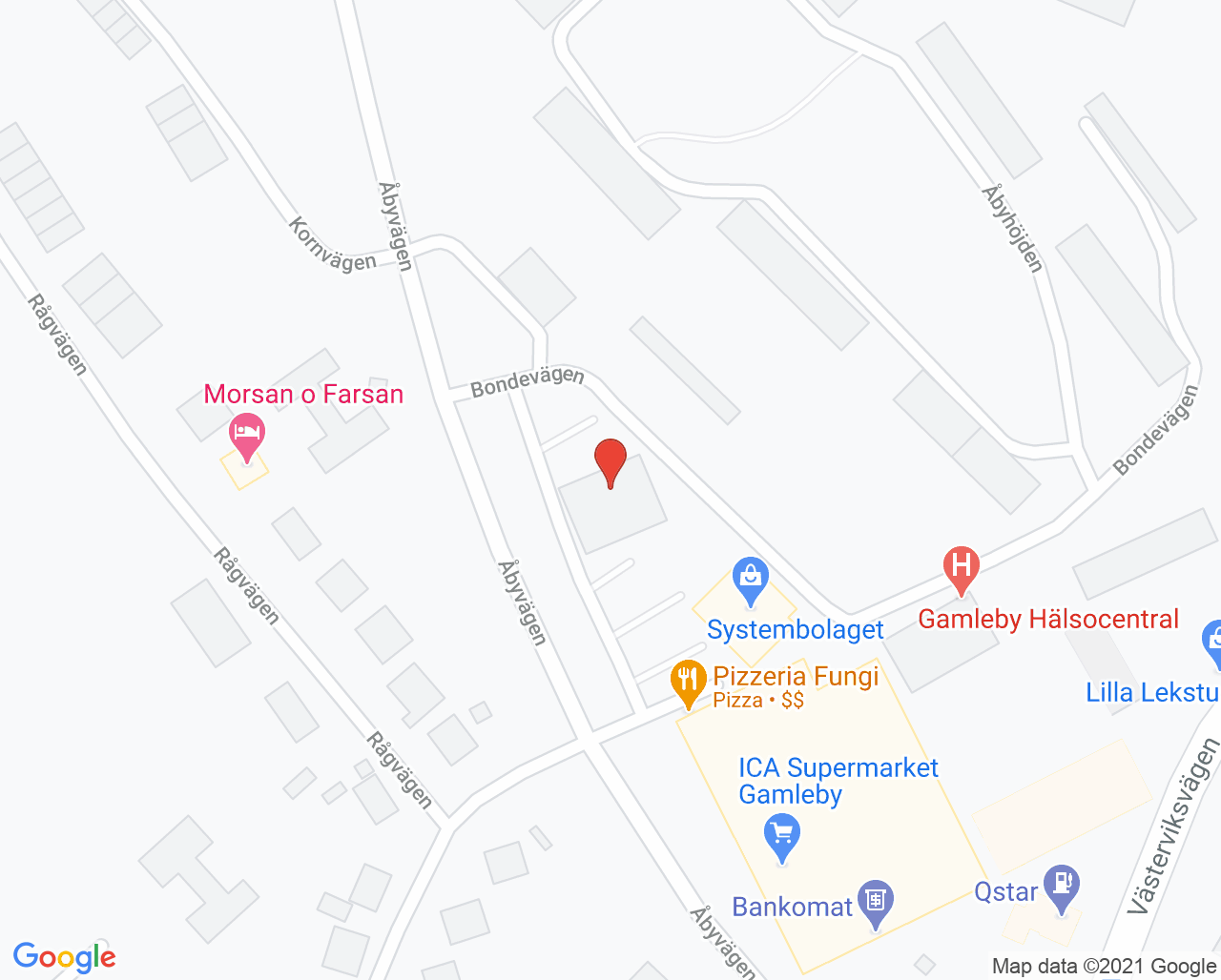 Karta till Barnhälsovårdsmottagningen familjecentralen Gamleby