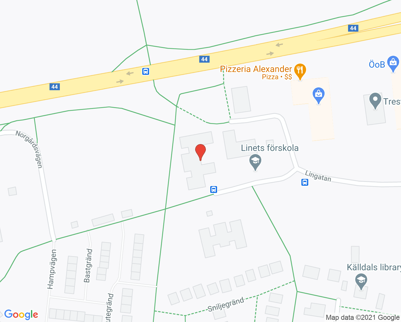 Karta till Närhälsan Herrestad rehabmottagning, Uddevalla