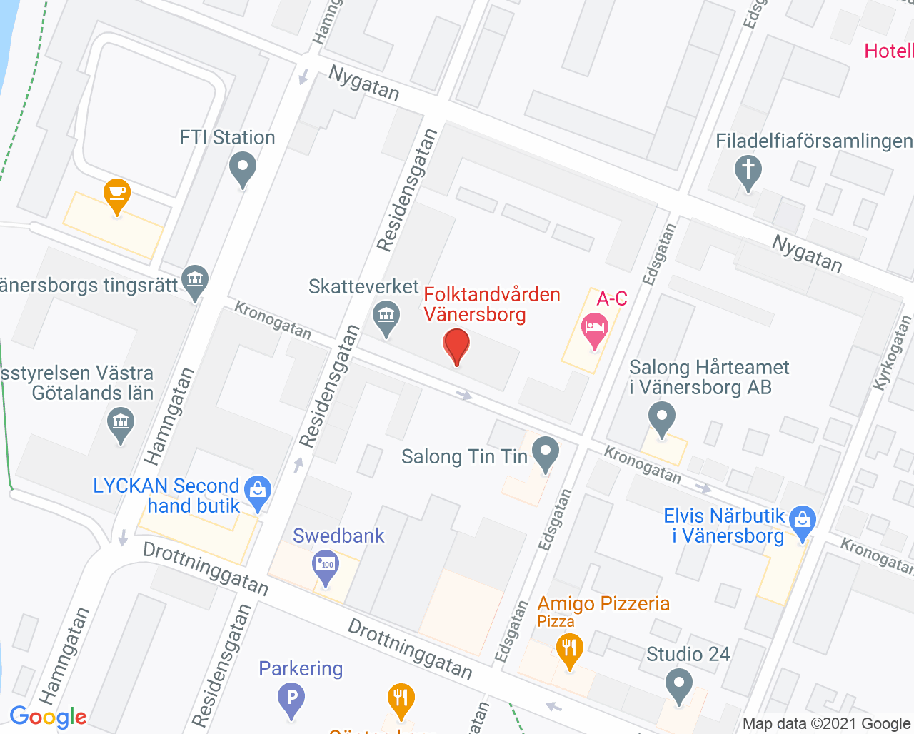 Karta till Folktandvården Vänersborg, Vänersborg