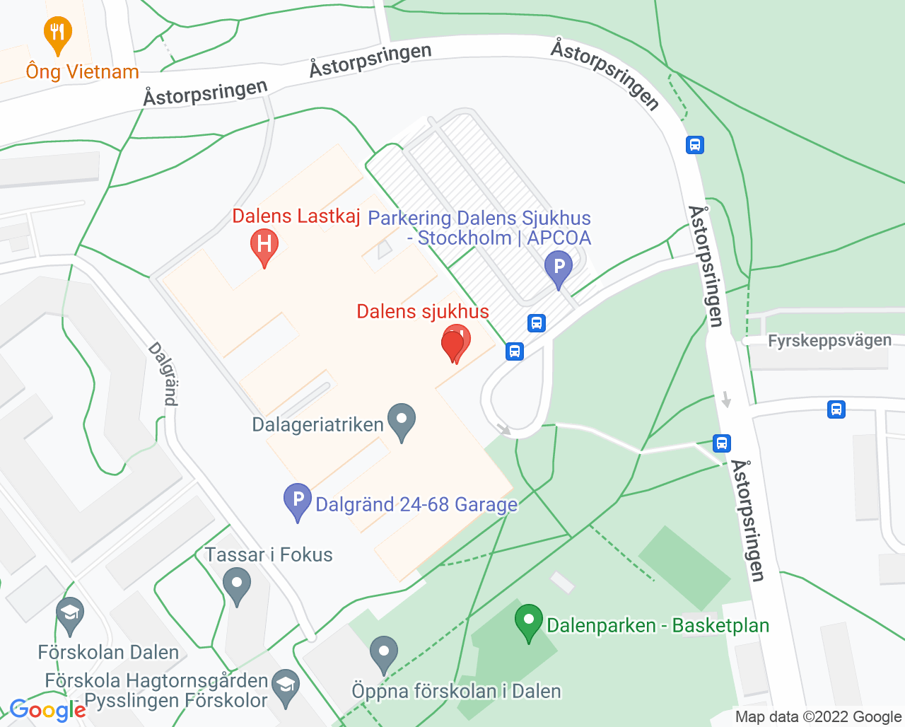 Karta till Capio Rehab Dalen Specialiserad fysioterapi, Capio Rehab Dalen