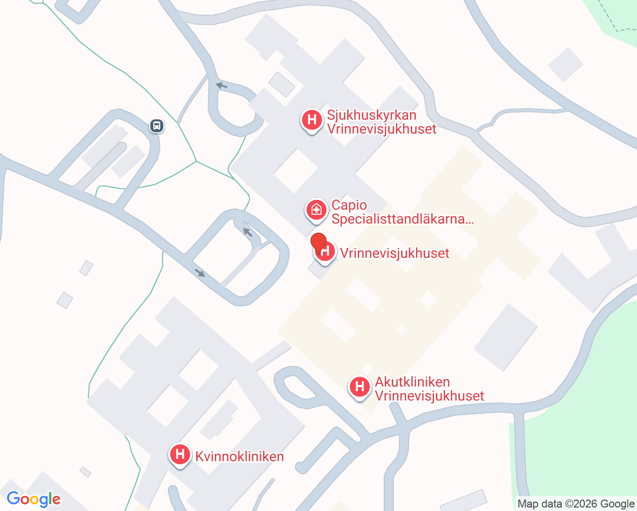 Karta till Infektionsmottagningen ViN, Infektionskliniken