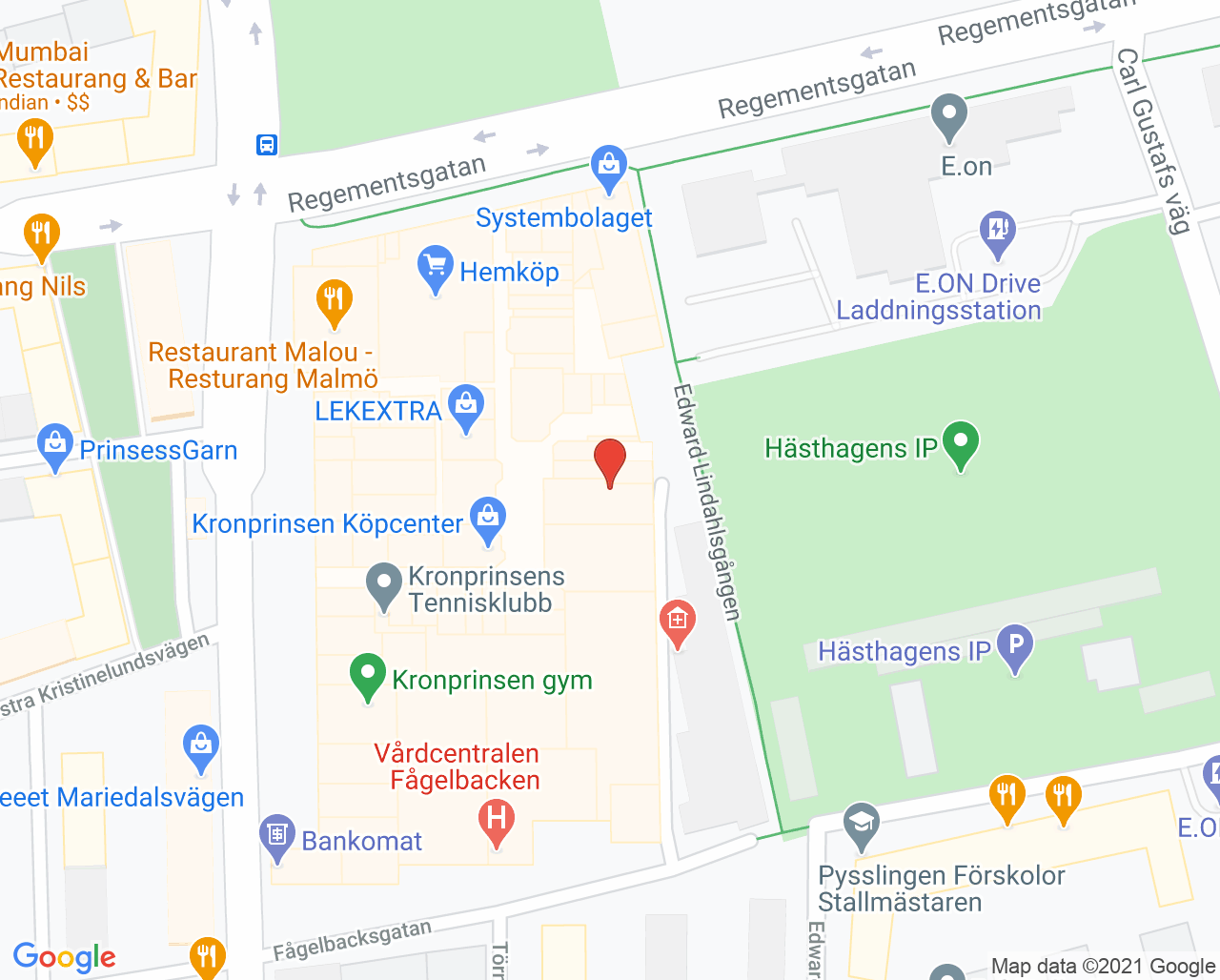 Karta till Kronprinsens Tandläkargrupp Martin Johansson, Malmö