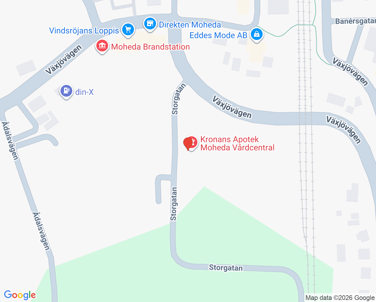 Karta till Folktandvården Moheda, Moheda