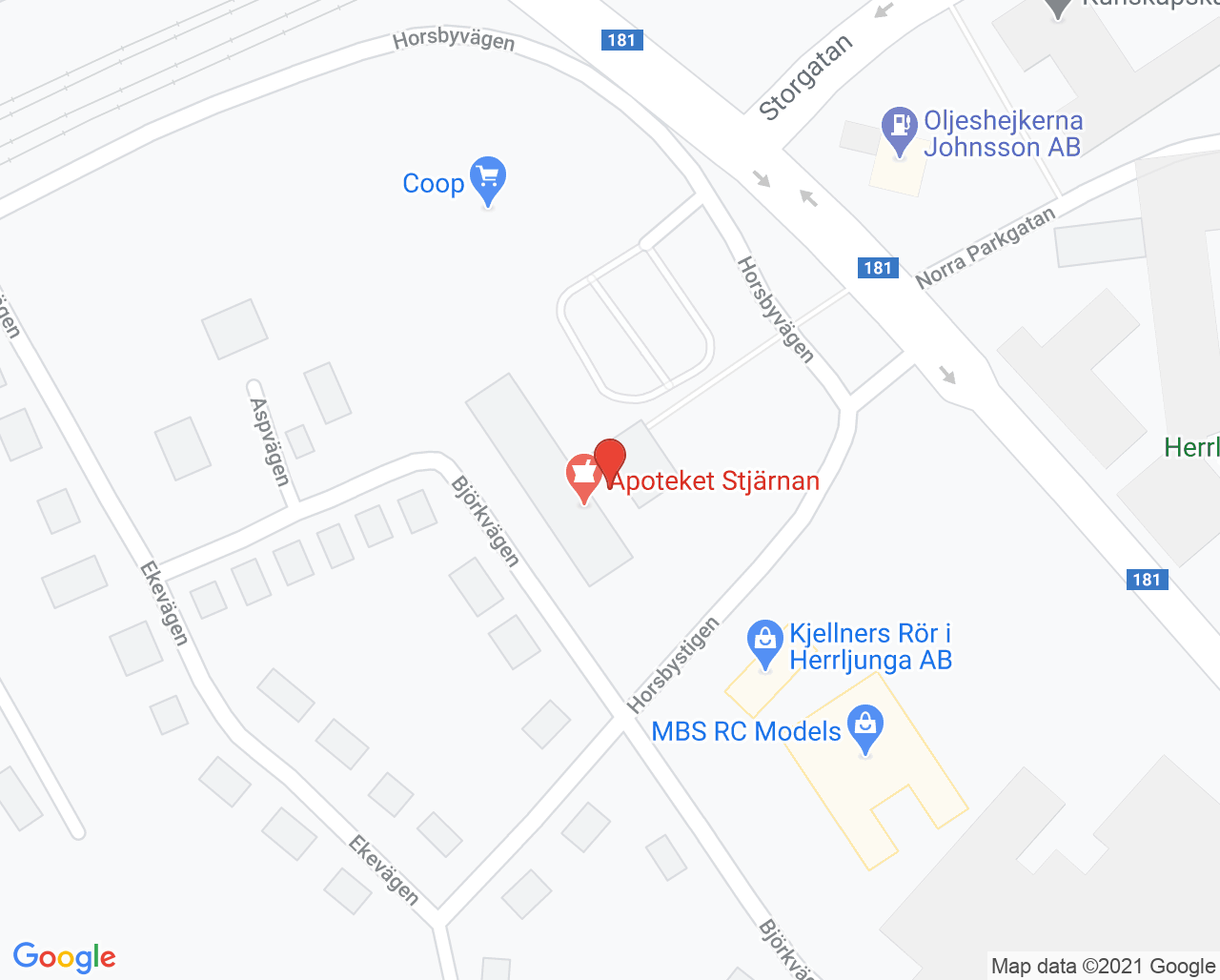 Karta till Närhälsan Herrljunga barnavårdscentral, Herrljunga