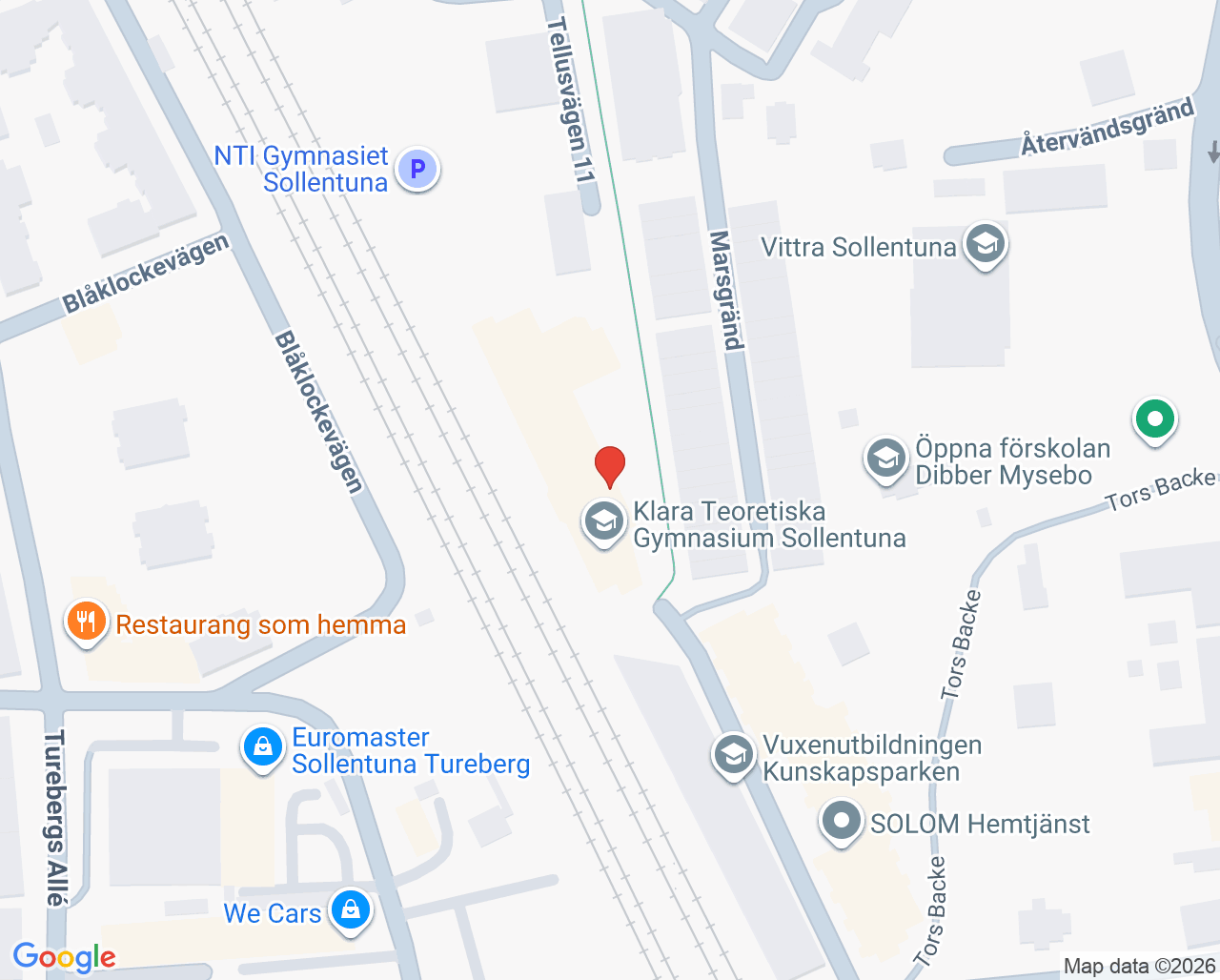 Karta till Mama Mia Sollentuna Barnmorskemottagning