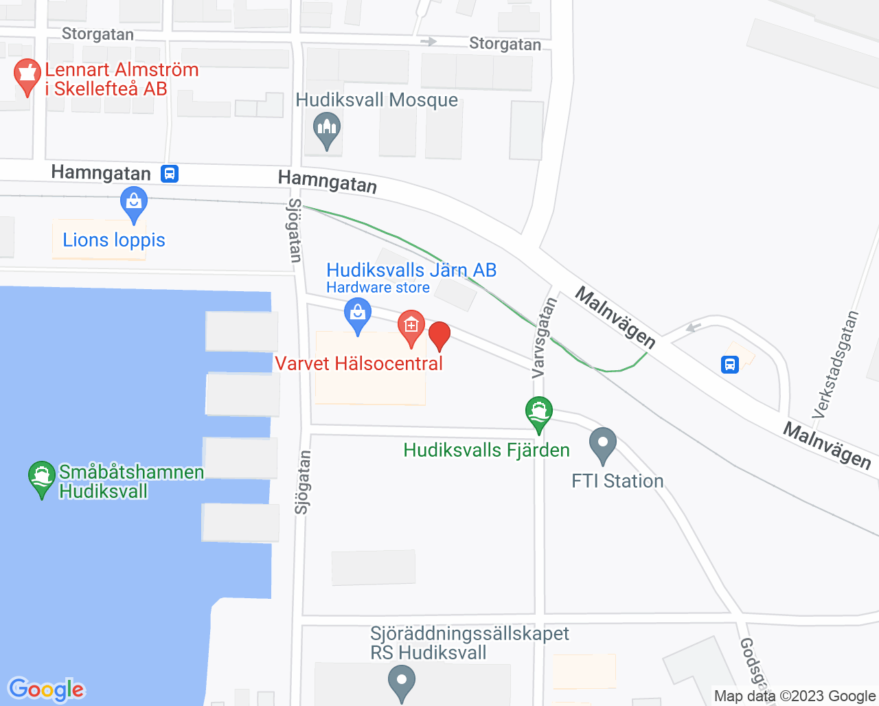 Karta till Premicare Varvet Hälsocentral
