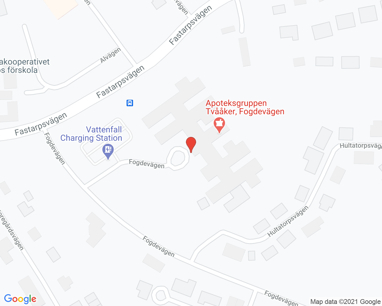 Karta till Distriktssköterskemottagningen Tvååker