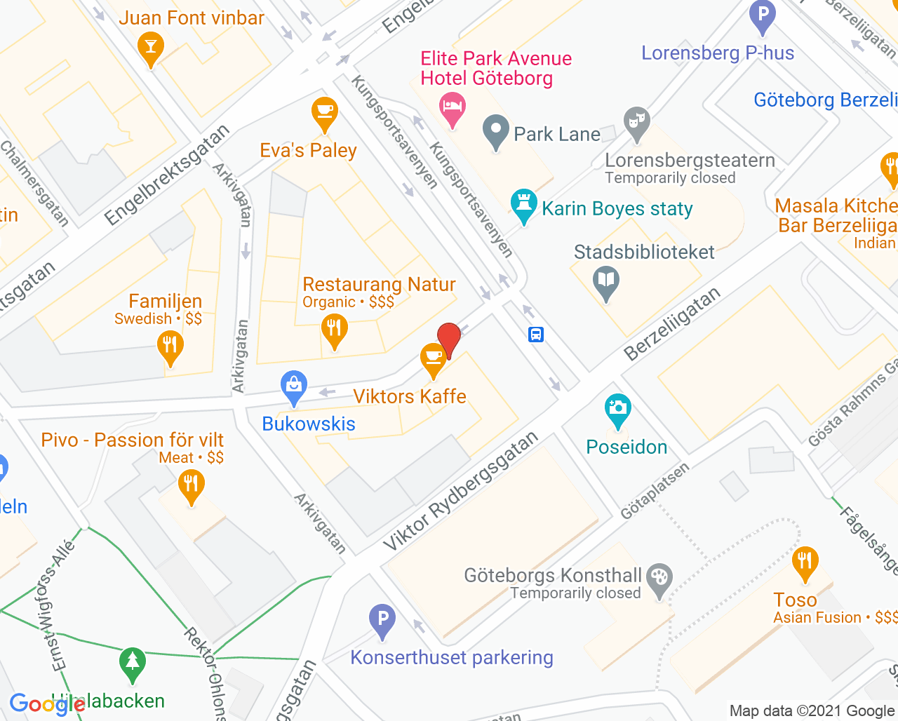 Karta till Götaplatskliniken, Göteborg