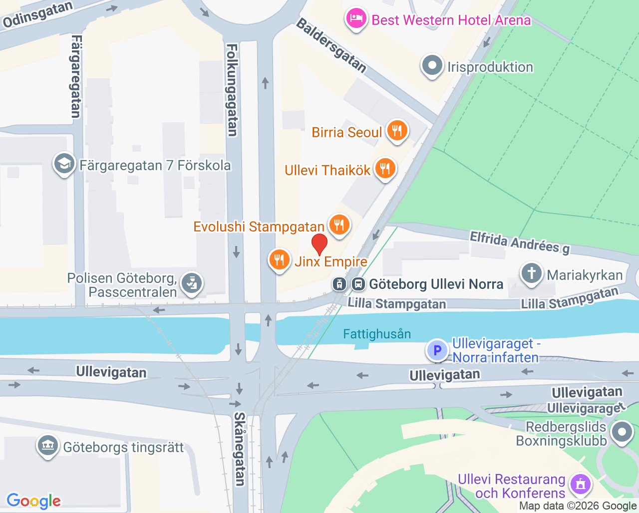 Karta till Sydental Tandvård, Göteborg