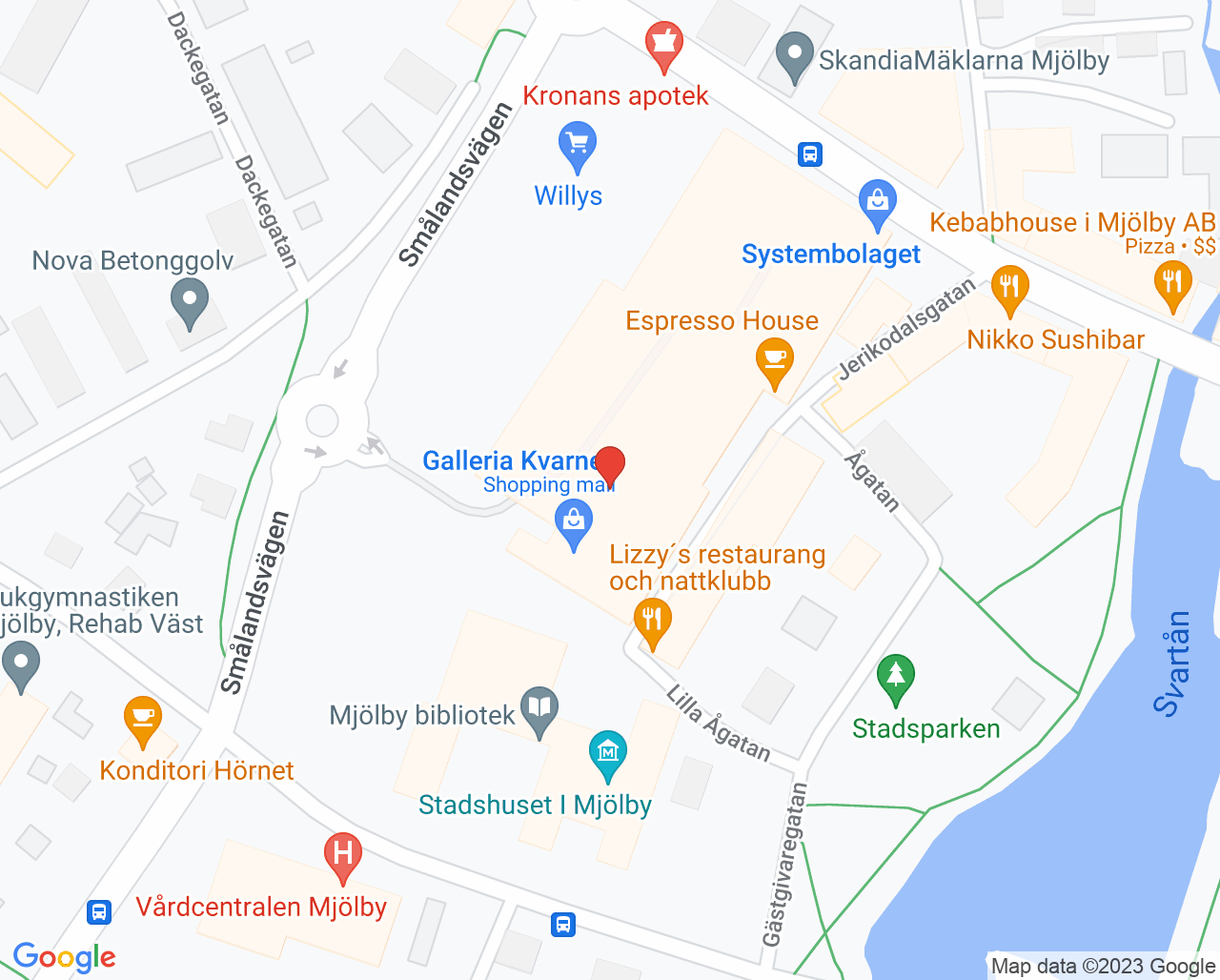 Karta till Barnavårdscentralen, Familjeläkarna Mjölby Vårdcentral