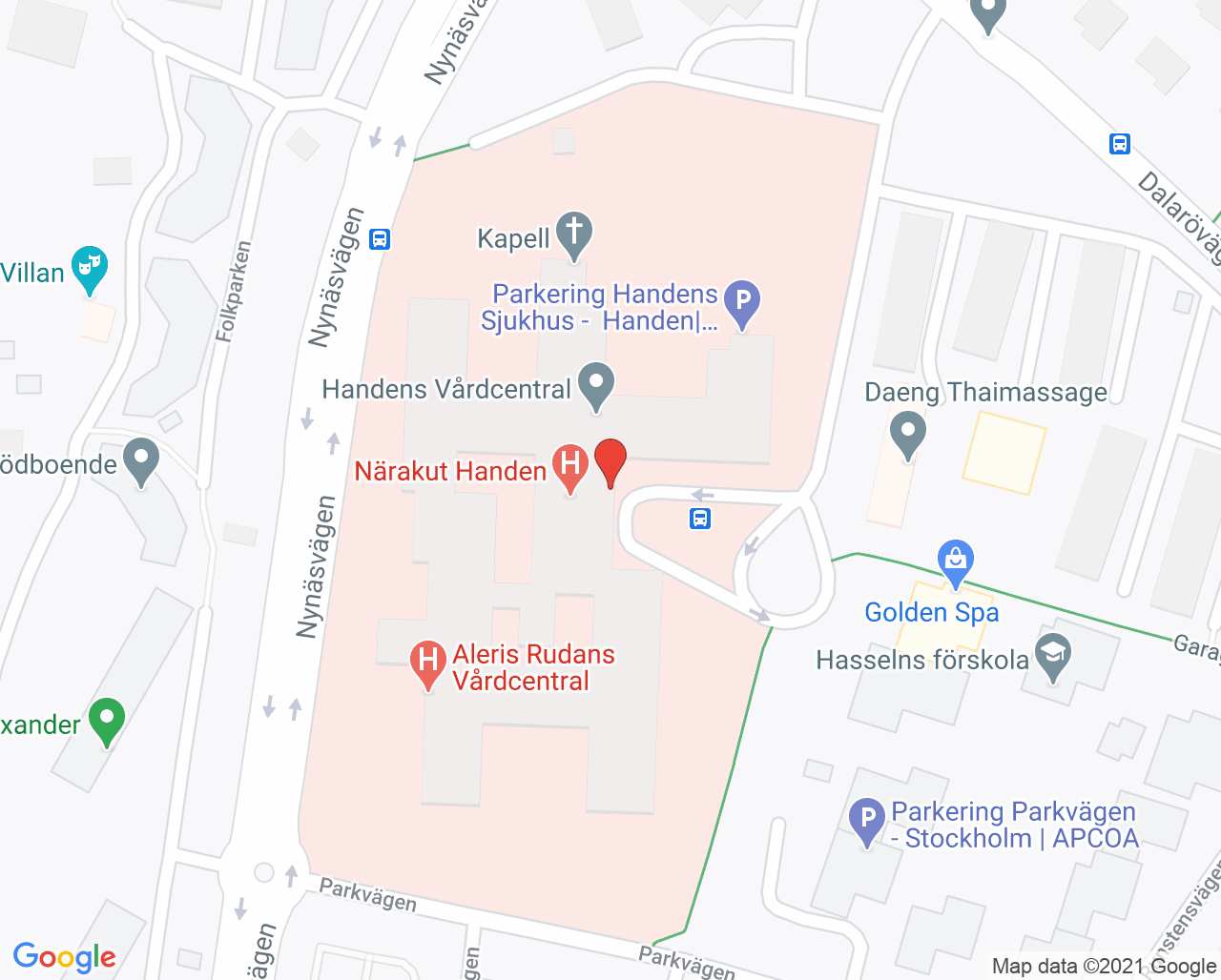 Karta till Capio Handengeriatriken avd 1