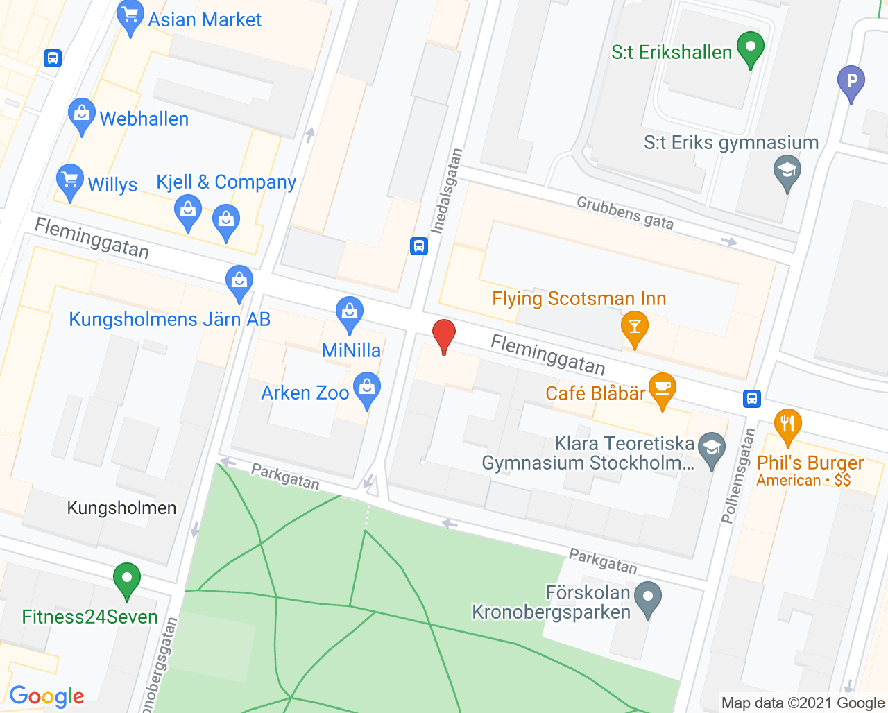 Karta till Sankt Eriks Läkarmottagning - Elias Patetsos, Kungsholmen