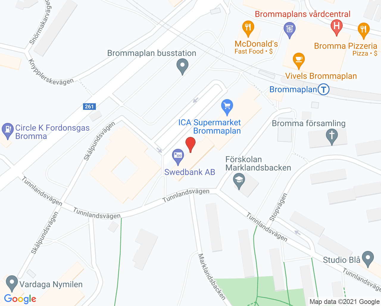Karta till BUP Neuropsykiatri Väst 2, Bromma