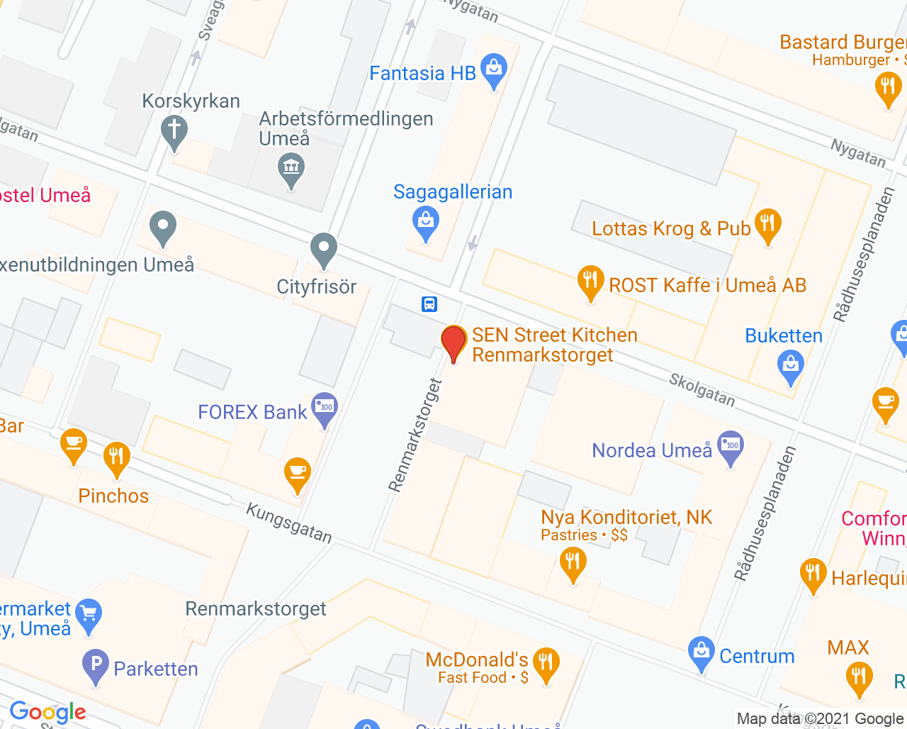 Karta till Läkarlabbet Umeå