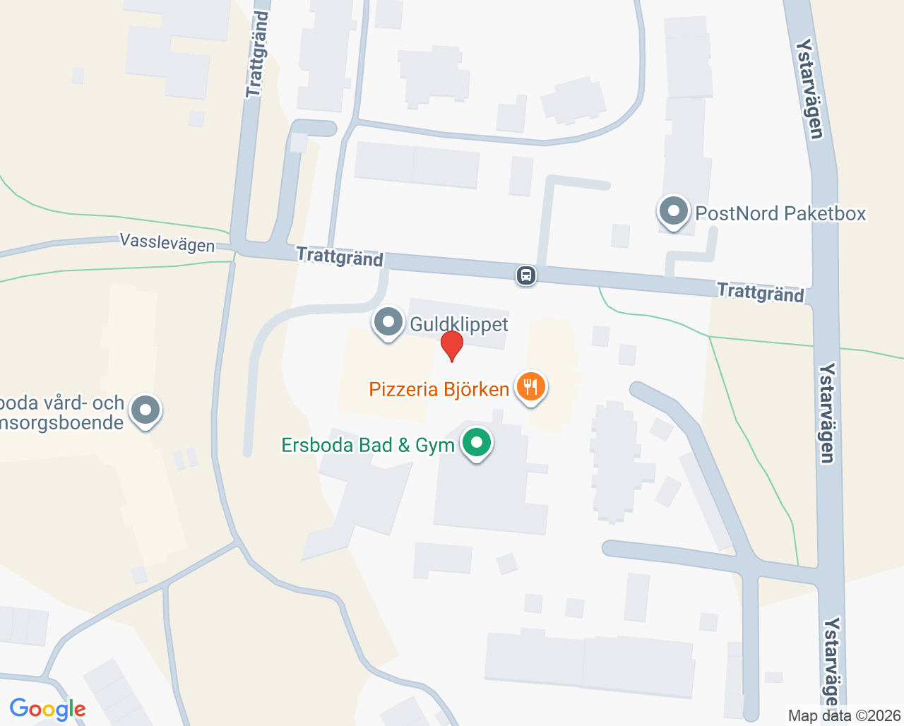 Karta till Familjecentral Ersboda