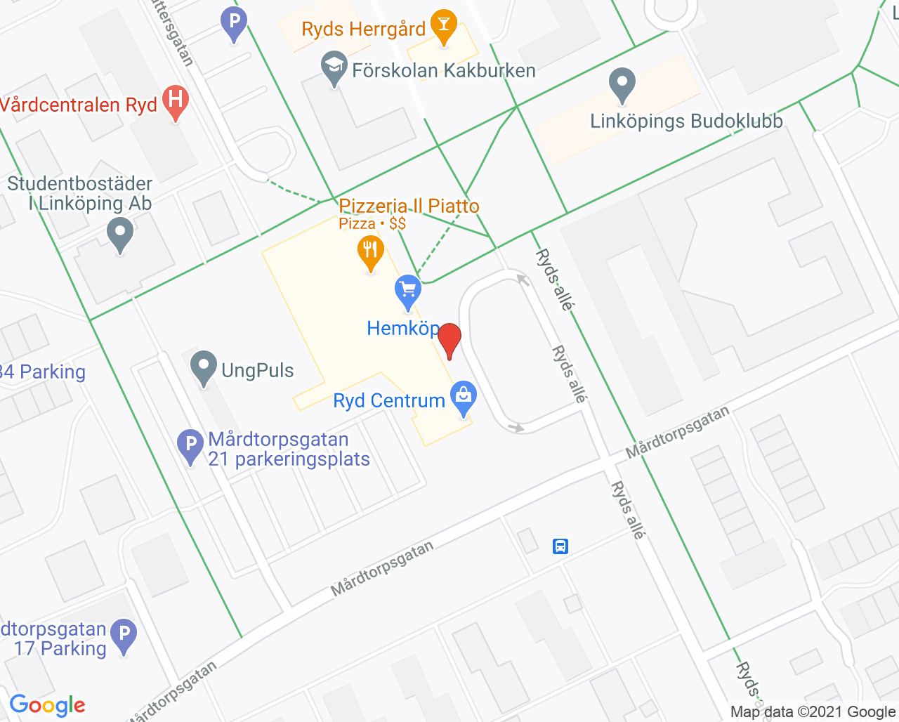 Karta till Folktandvården Ryd, Linköping
