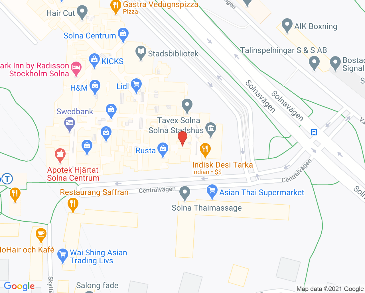 Karta till Aabba Hjärtmottagning Solna - Simin Roumina