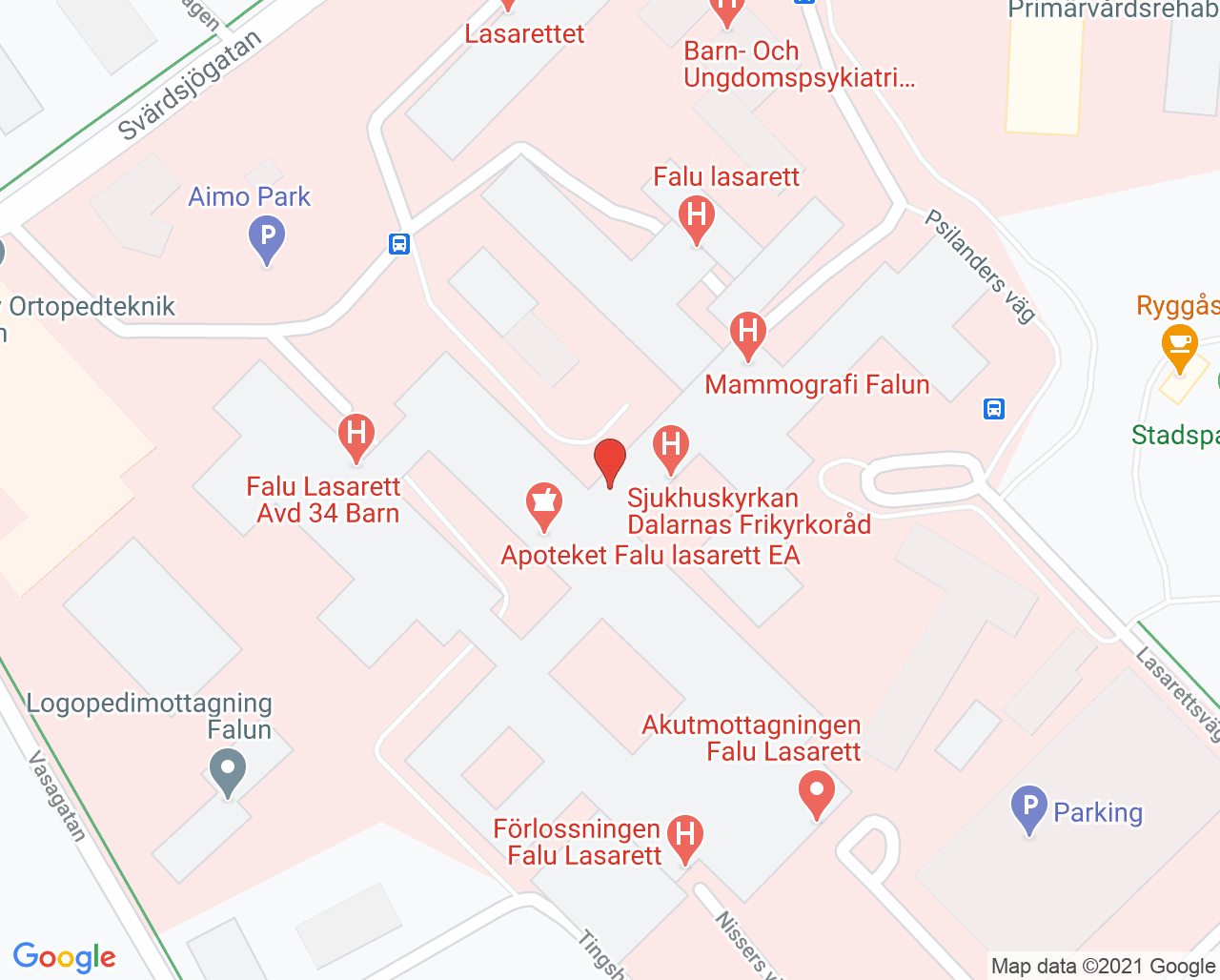Karta till Covidavdelning 38 Falun
